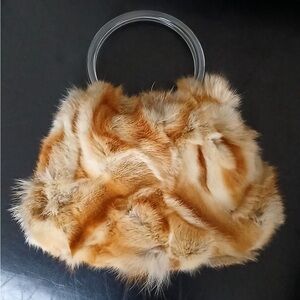 Vintage Fox Fur Tan Handbag